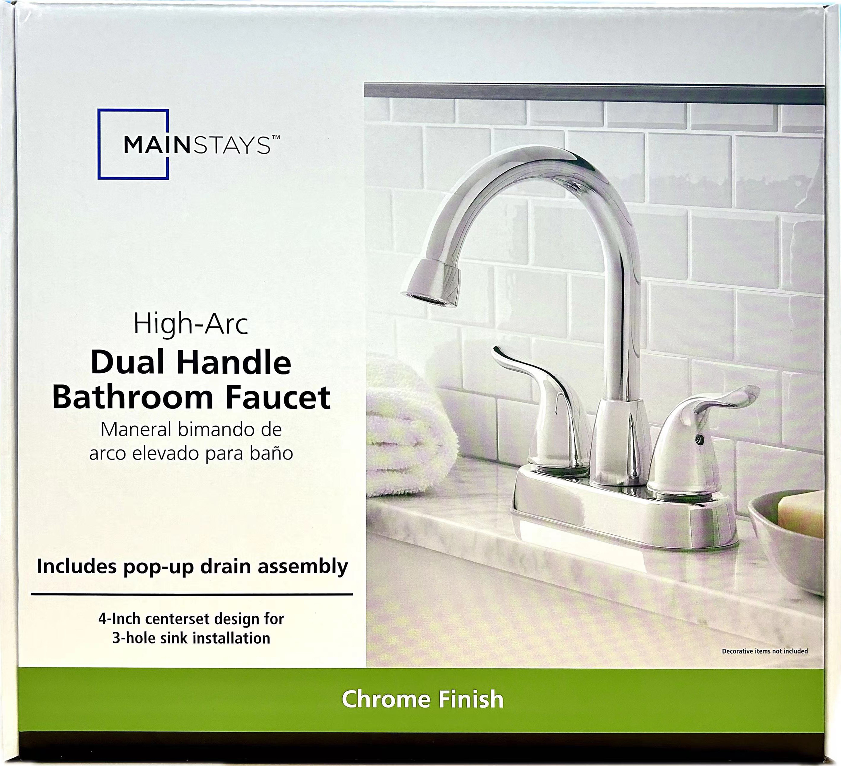 Mainstays 4 Inch Centerset Bathroom Faucet Chrome Dual Handle photo 8