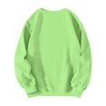 thumbnail image 5 of WTOBBY Women's Solid Color Round neck Sweatshirt Long Sleeve Casual Loose Fit Fleece Pullover Top Fall Fashion Wear for Daily Activities,Light Green 2XL, 5 of 5