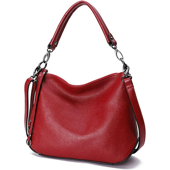 Women Genuine Leather Shoulder Bag Vintage Hobo Bag Casual Travel Satchel Medium Purse Ladies Daily Work Crossbody Bag