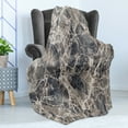 thumbnail image 4 of Marble Print Soft Flannel Fleece Throw Blanket, Ceramic Style Grunge Scratches Formless Lines and Cracks Artwork, Cozy Plush for Indoor and Outdoor Use, 70" x 90", Tan Beige Dark Taupe, by Ambesonne, 4 of 5