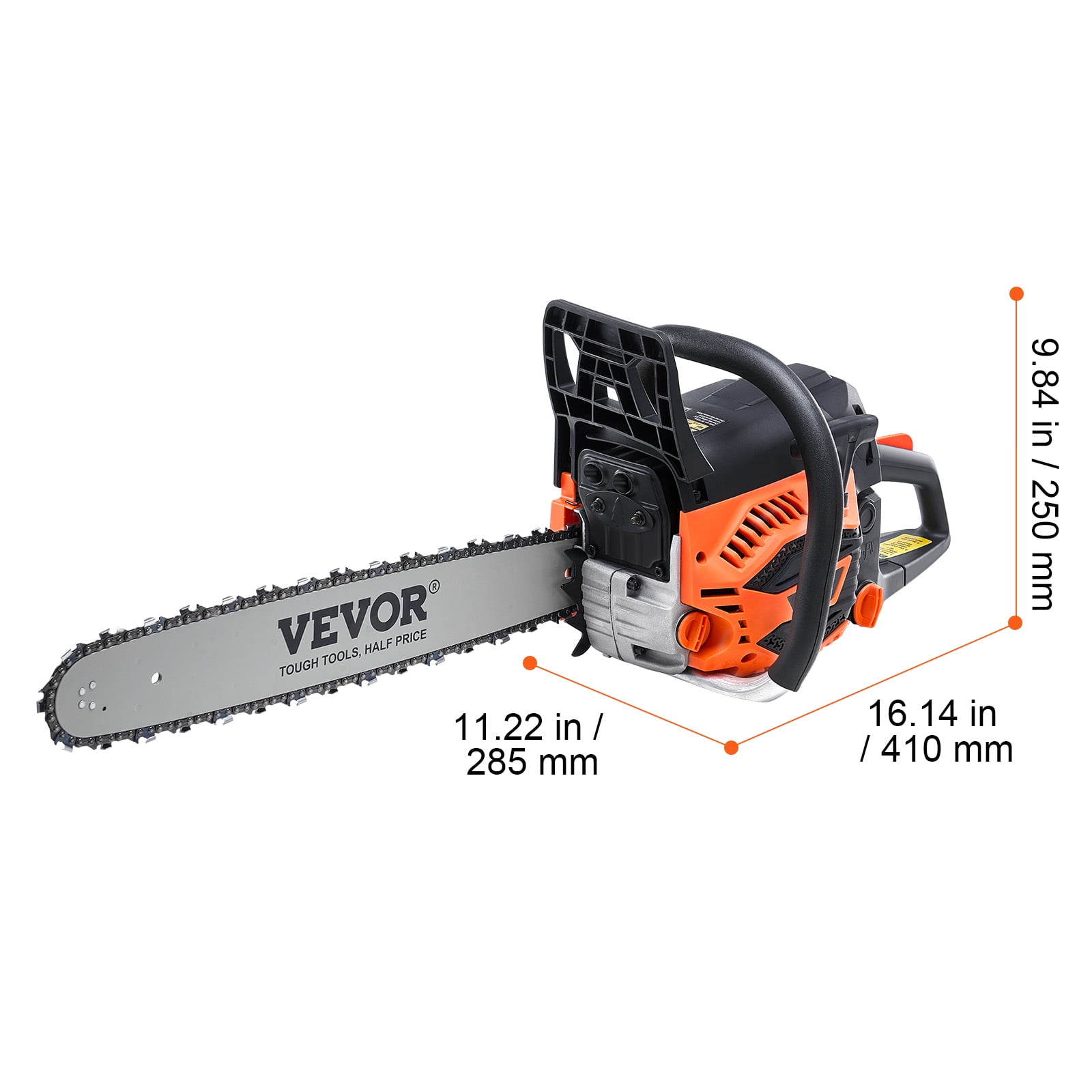 VEVOR Gas Chainsaw, 58CC 20" 3.22HP, Gasoline Powered Chain Saw, Handheld Cordless Petrol Chainsaws for Tree Wood Branch Cutting, Tree Trimming, Land Clearing, Farm Garden Ranch Forest Cutting Use