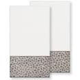 thumbnail image 2 of Authentic Hotel and Spa  Turkish Cotton Cheetah Jacquard Trim White 2-piece Bath Towel Set, 2 of 3