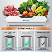 VAVSEA Vacuum Sealer, 62Kpa Food Sealer Machines with 4 Modes, Dry/Draw/Seal/Vac and 10Pcs Bags Starter Kit for Dry & Moist Food Storage Sous Vide for Kitchen
