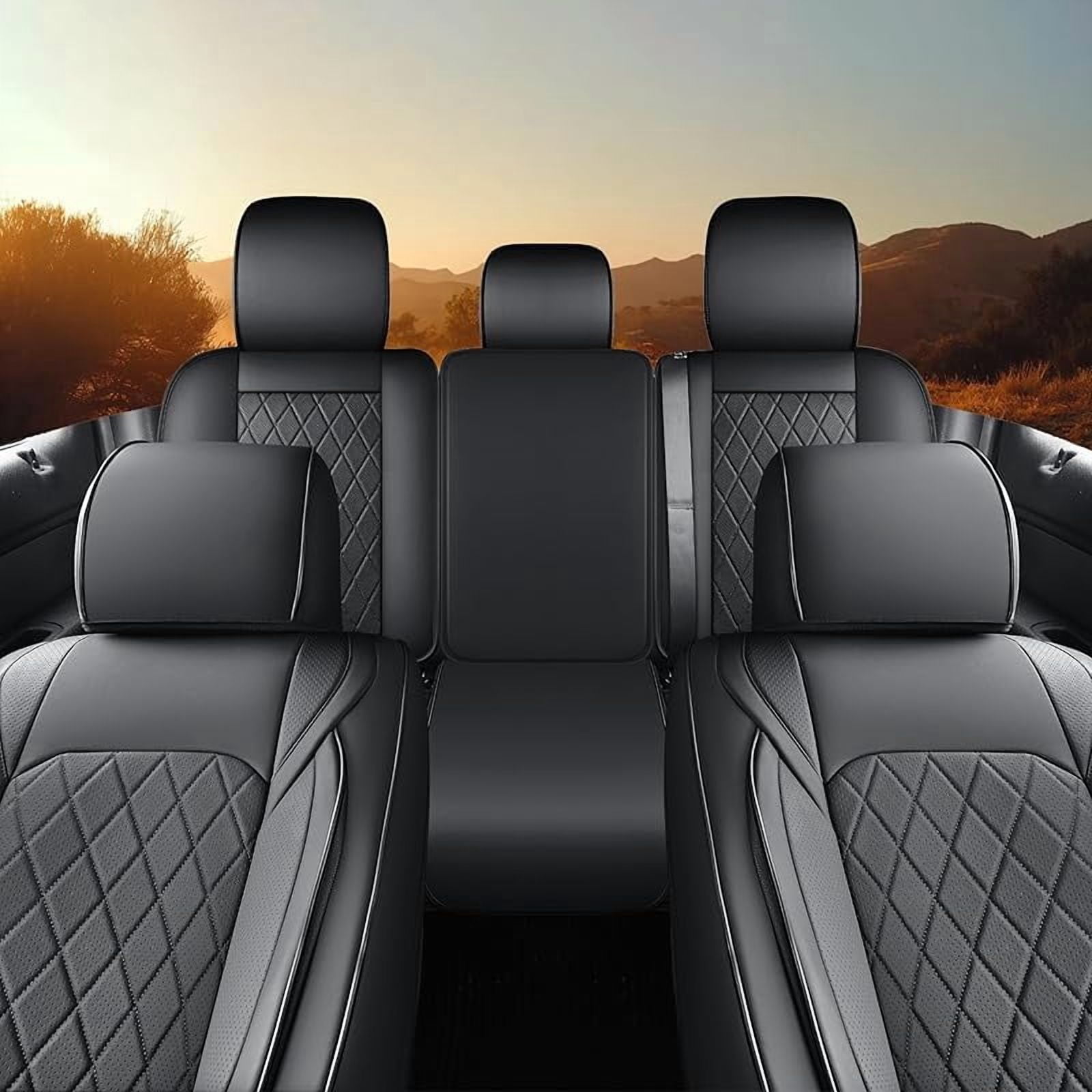 Seat Covers for 2009-2025 Ford F150 SuperCrew & 2017-2025 F250/F350/F450 Super Duty Crew Cab Pickup XL XLT Lariat King Ranch | Custom-Fit Front Seat Covers(Beige)