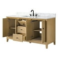 thumbnail image 3 of Vanity Art 60" Bathroom Vanity with Sink and Engineered Marble Top, Freestanding Storage Cabinet with 2 Drawers, 2 Shelves and 1 Flip Down Tray, 3 of 8