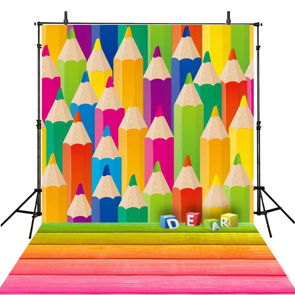 GreenDecor Polyster 5x7ft Colored Pencil Backdrops Photography Photo