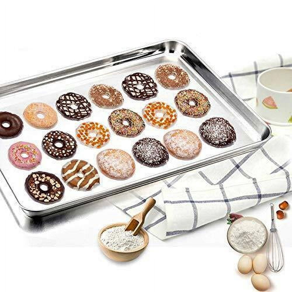 Baking Sheet Cookie Sheet Set of 2, Pure Stainless Steel baking Pan Tray