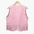 thumbnail image 4 of Vividxx Baby Boys Girls Western Cowboy Cow Girl Vest Tassel Fringe Waist Coats Tops Party Solid Color Toddler O-Neck Relaxed Fit Outwear, 4 of 4