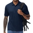 thumbnail image 2 of QPNGRP Men's Golf Polo Shirts Short Sleeve Moisture Wicking Dry Fit Performance Daily Casual Stylish Collared Shirts for Men Navy Blue S, 2 of 7