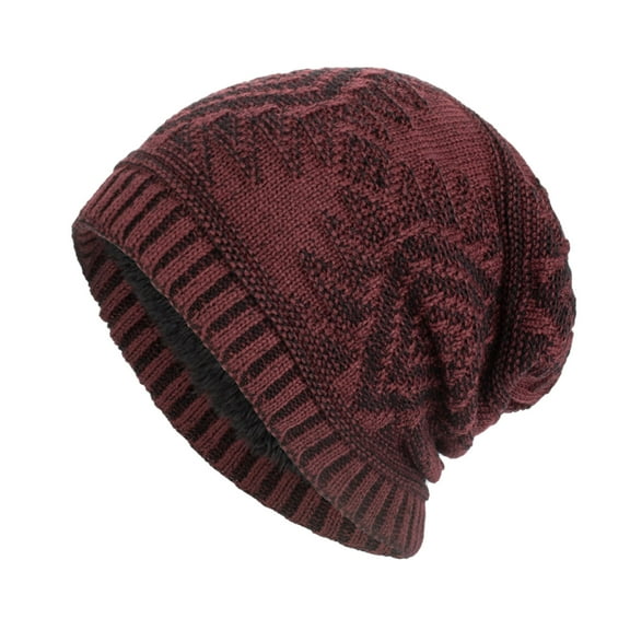 Tanhomme Winter Knitted Hat Knit Warm Cap Men Unisex Outdoor Hat Knitting Hat Winter Plush Warm Knit Hat Winter Hats for Women Men Silk Soft Slouchy Warm Hat