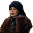thumbnail image 2 of absanyy Faux Faux Fur Hats for Women Fashion Warm Winter Cap for Party Cold Weather Outdoor,Black, 2 of 4