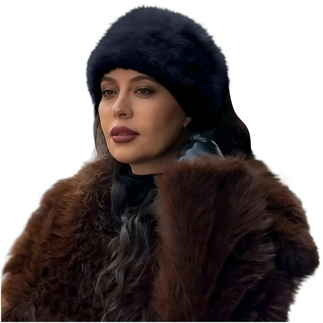 Black Ladies Winter Fashion Headband With Imitation Fur For Warmth And Style In Cold Weather Outfits And Seasonal Wear And Daily Winter Use Free Size