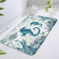 thumbnail image 2 of Beach Seahorse Bath Mat Watercolor Nautical Teal Marine Life Coastal Starfish Coral Ocean Bathroom Rugs Home Bedroom Kitchen Indoor Floor Carpet 16x24 in, 2 of 4