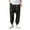 Black, variant on WEAIXIMIUNG Mens Winter Bib Overalls Insulated Men Linen Solid Elastic Waist Casual Trousers Drawstring Mid Waist Pants with Pockets