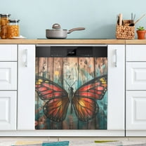 Butterfly on Wall Dishwasher Magnetic Covers Magnet Sticker Kitchen Decor Dishwasher Refrigerator Front Door Covers Decorative Magnetic 23" x 26"