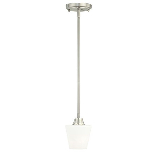 Vaxcel International P0091 Calais 5 in. Mini Pendant - Satin Nickel