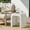 U-shaped-White Speckled, variant on MOALCOFER 17.7" H Horseshoe-Shaped Outdoor Side Table, Modern MgO Accent Table for Patio, Rectangular Cement End Table, Grey