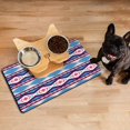 thumbnail image 3 of Boho Retro Floral Pet Feeding Mat-Abstract Art Pattern Absorbent Pet Placemat for Food and Water Bowl, with Waterproof Rubber Backing, Quick Dry Water Dispenser Mat for Dog and Cat (12"x20"), 3 of 7