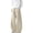 Beige, variant on Womens Pants Unisex Solid Color Loose Fit Elastic Waist Linen Pants Youth Casual Straight Leg Comfortable Long Pants Daily Bottoms