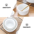 thumbnail image 4 of Tazas de cerámica para pudín, para hornear muffins, pasteles, cerámica blanca, 6 unidades, 4 of 6