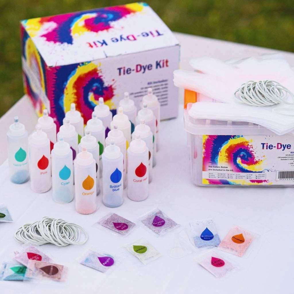 Tie Dye Kit For Kids And Adults Easy Diy Tie Dye Party Kit With 18 Colors Fabric Dye Refills Rubber Bands Gloves Table Cover More Supplies Fun At Home Holiday Or