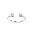 thumbnail image 4 of S925 Sterling Silver Ring for Women with White Gold Finish Simple Geometric Quadrilateral Design Silver Band Ring Gift for Her Everyday Jewelry, 4 of 6