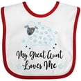 thumbnail image 3 of Inktastic My Great Aunt Loves Me Lamb Boys or Girls Baby Bib, 3 of 4