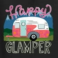 thumbnail image 2 of Happy Glamper | Fancy Camping Camper Van Caravan | Nature Lover Womens Long Sleeve T-Shirt, Black, S, 2 of 5