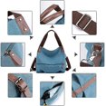 thumbnail image 4 of Women's Canvas Handbag Small Vintage Shopper Shoulder Bag, 4 of 5