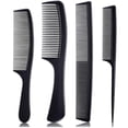 thumbnail image 6 of 4 Pieces Combs for Women and Man, Premium Black Carbon Fiber Hair Comb Set for Teasing and Parting, Professional Combs for Hair Stylist, Fine and Wide Tooth Styling Comb for All Hair Types, 6 of 6
