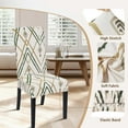 thumbnail image 3 of Dining Room Chair Covers Set of 6, Stretch Printed Kitchen Chair Slipcovers Removable Washable Parsons Chair Covers Protector for Dining Room, Hotel, Ceremony (Beige-Green Stripe), 3 of 6