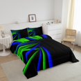 thumbnail image 3 of Erosebridal Blue Geometry Bedding Twin Comforter Set, Neon Abstract Down Comforter, Stripe Room Decor, Reversible 2pcs, 3 of 7