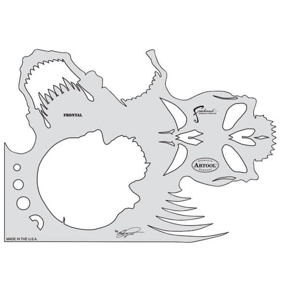 Iwata Artool Freehand Template - Skull Master The Frontal