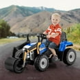 thumbnail image 3 of Costway Kids Ride On Road Roller 12V Electric Tractor Remote w/ Music & LED Light Blue, 3 of 10