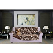 Mocassi Reversible Sofa Slipcover Water Resistant Furniture Protector Pet Couch Covers Smart Leaf Loveseat, Brown