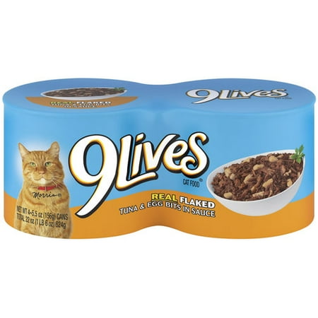 9Lives Tender Morsels With Real Flaked Tuna & Egg Bits In Sauce Wet Cat Food, 5.5-Ounce Cans (Pack of 6)