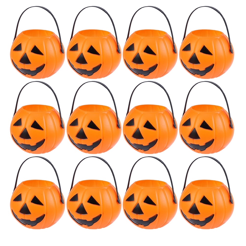 FRCOLOR 25pcs Portable Pumpkin Buckets Halloween Decorations Pumpkin Shape Containers