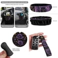 thumbnail image 6 of Jeiento Rose Car Seat Cover Set with Steering Wheel Cover Seat Belt Strap Cover Garbage Can Air Vent Pouch Auto Rearview Mirror Cover Coasters Keychain Straps, 15 Pack, Purple, 6 of 7