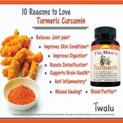 Tin Man's Turmeric | Fast Acting Joint Support Supplement - Glucosamine Chondroitin Supplements MSM Complex - with Boswellia, Quercetin for Joints, Bones, Knees & Mobility - Iwalu USA - 180 Capsules