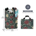thumbnail image 2 of Yayeee Freestanding Laundry Hamper with Handle Collapsible Large Storage Basket for Clothes, Christmas Holly Leaves, 2 of 7