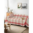 thumbnail image 3 of Yellow Buffalo Plaid Sofa Covers for 2-3 Cushion Couch L-Shaped Sectional, Red Lines Grid Pattern Vintage Washable Sofa Covers Slipcover for Living Room Furniture, Couch Cover Blanket 71"x134", 3 of 9