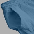thumbnail image 3 of HomeDM Mens Pants with Pockets Drawstring Elastic Waist Cotton Linen Dark Blue Workout Gym Tapered Joggers Size S, 3 of 9