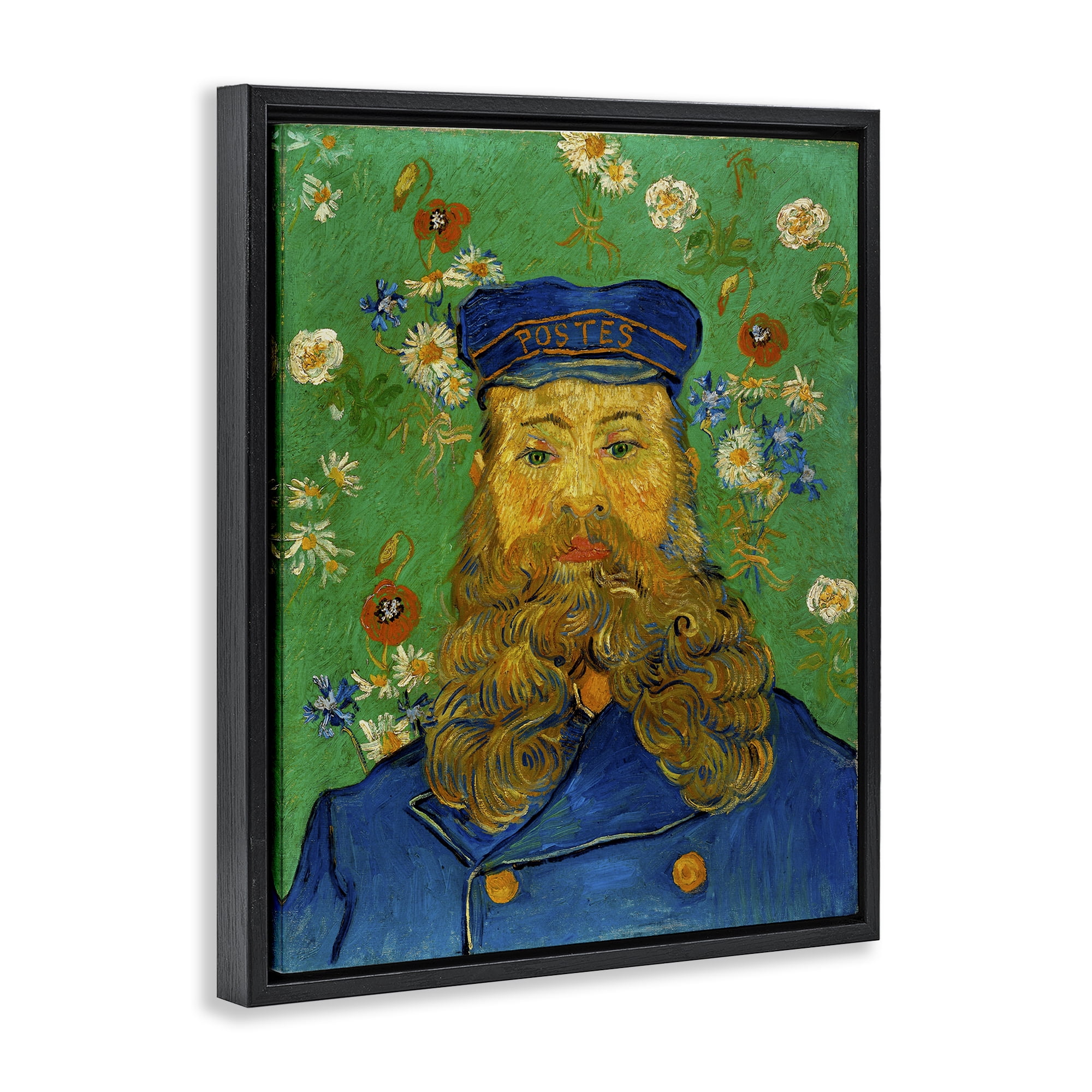 Stupell Industries Van Gogh Joseph Ruolin Portrait People Painting Black Floater Framed Canvas Art Print Wall Art, 25 x 31