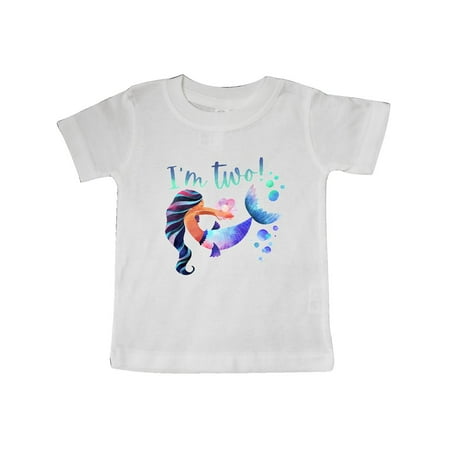 

Inktastic I m Two! 2nd Birthday Pink and Blue Mermaid Gift Baby Boy or Baby Girl T-Shirt
