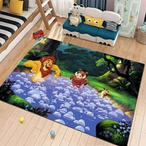 FUBUKED Lion King Rug Ultra Soft Cartoon Rugs for Bedroom Bathroom Home Living Room Cute Doormat Crystal Velvet Carpets Floor Sofa Mat
