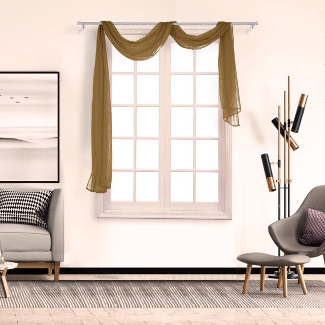 Agiferg 1Pcs Voile Curtain Swags All Colours Pelmet Valance Net Curtains Voile Swag
