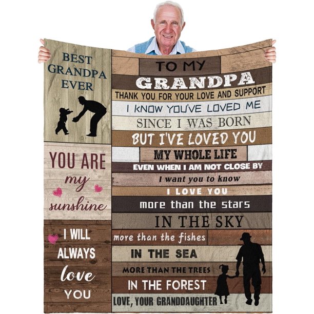 LHSHID Grandpa Gifts Gifts for Grandpa Blanket Grandpa Birthday Gifts from Granddaughter Soft Cozy Flannel Throw Blanket Christmas for Grandfather 40"x50"