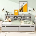 thumbnail image 3 of ARCTICSCORPION Kids 44.8" Built-in Bookshelves Bed Frame, Twin, 3 of 7
