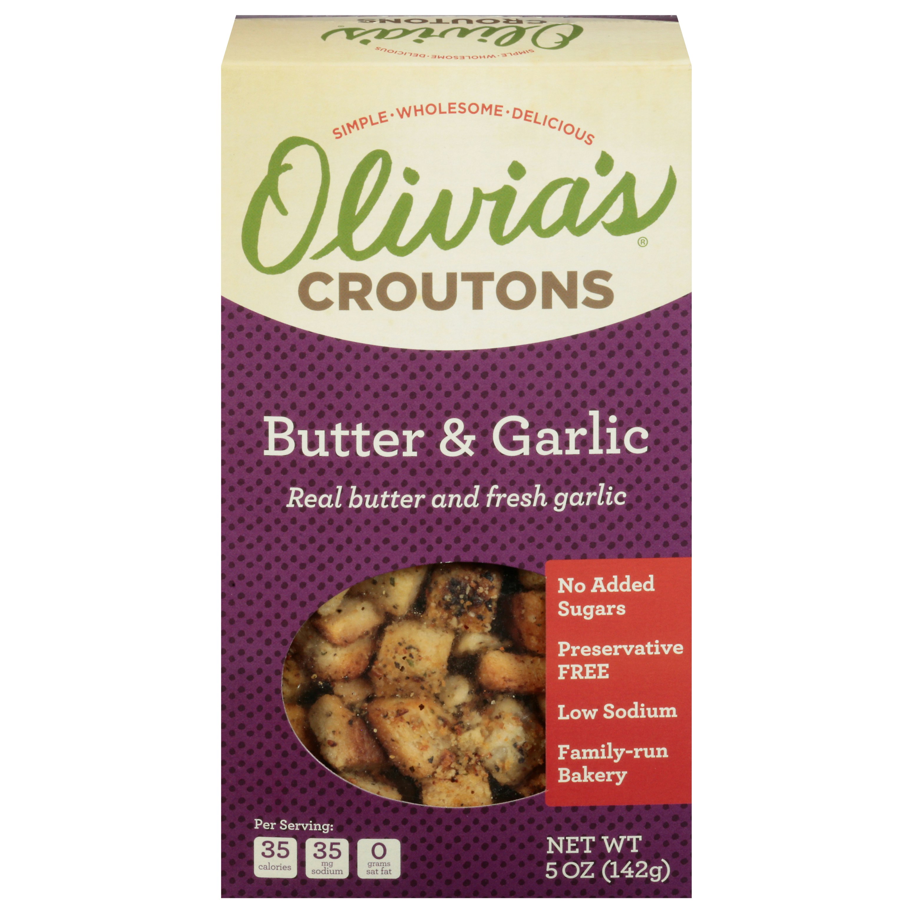 Olivia's Butter & Garlic Croutons 5 oz (Pack Of 12)