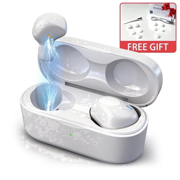 AuyeeSnc OTC Hearing Aids: 32-Channel Digital Chip,AI Adaptive,Noise Reduction,Portable Charge,Elder Hearing Amplifiers for Hearing Loss,4 Modes, 5 Volume Levels, 120Hrs